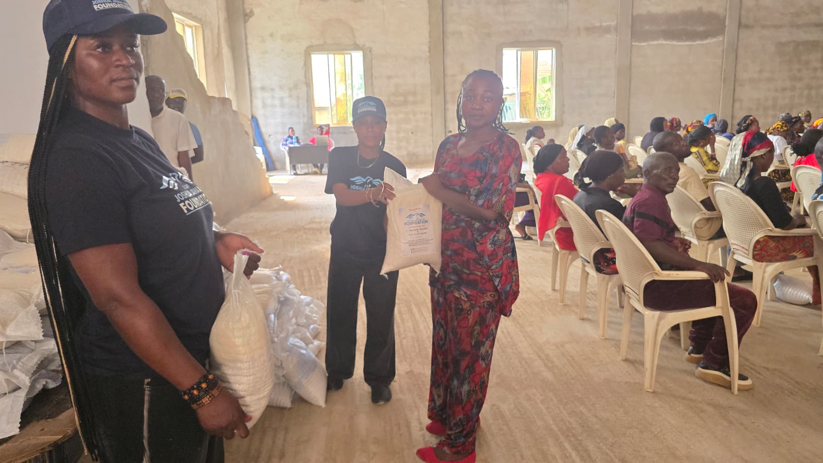 Volunteers serving families